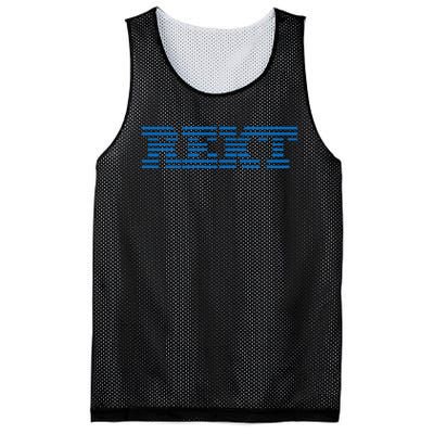 Rekt Funny Crypto Down Bad Parody Mesh Reversible Basketball Jersey Tank