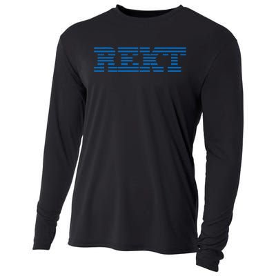 Rekt Funny Crypto Down Bad Parody Cooling Performance Long Sleeve Crew