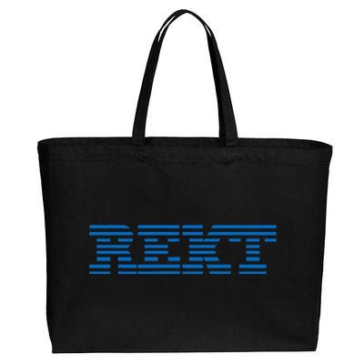 Rekt Funny Crypto Down Bad Parody Cotton Canvas Jumbo Tote