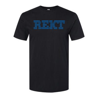 Rekt Funny Crypto Down Bad Parody Softstyle CVC T-Shirt