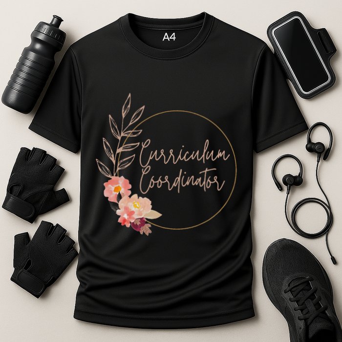Retro Floral Curriculum Coordinator Instructional Assistant Cooling Performance Crew T-Shirt