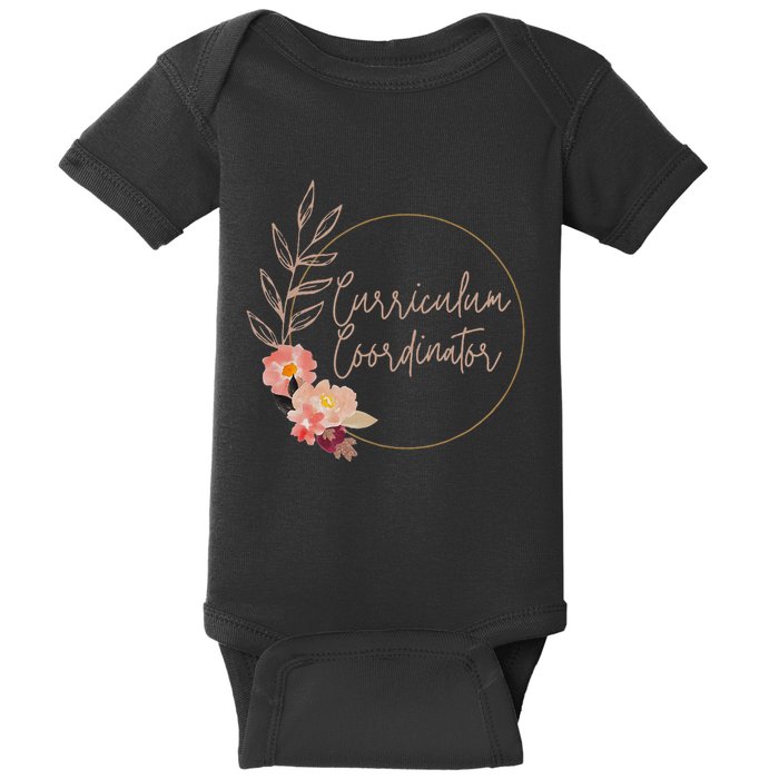 Retro Floral Curriculum Coordinator Instructional Assistant Baby Bodysuit