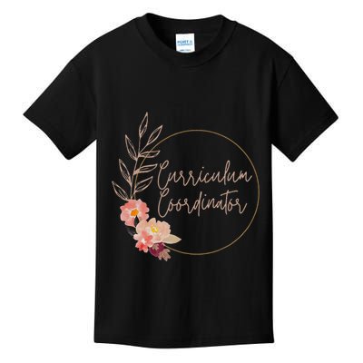 Retro Floral Curriculum Coordinator Instructional Assistant Kids T-Shirt
