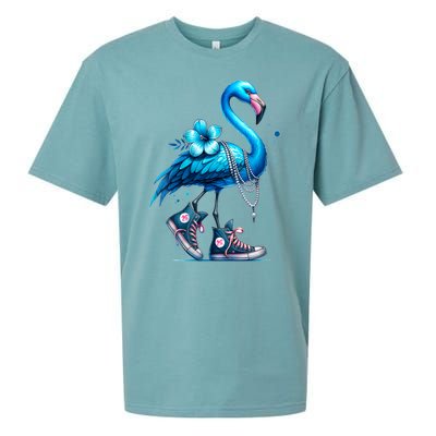 Retro Flamingo Chucks And Pearls Comma La Kamala Harris 2024 Sueded Cloud Jersey T-Shirt