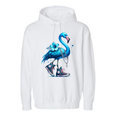 Retro Flamingo Chucks And Pearls Comma La Kamala Harris 2024 Garment-Dyed Fleece Hoodie