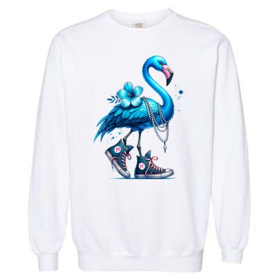 Retro Flamingo Chucks And Pearls Comma La Kamala Harris 2024 Garment-Dyed Sweatshirt