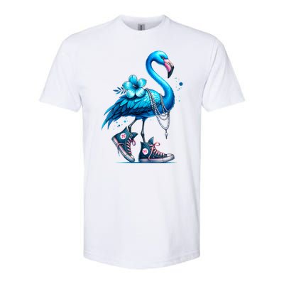 Retro Flamingo Chucks And Pearls Comma La Kamala Harris 2024 Softstyle CVC T-Shirt