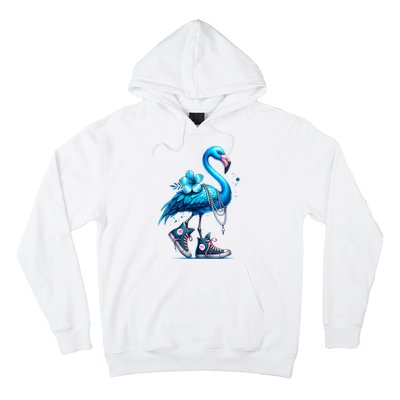 Retro Flamingo Chucks And Pearls Comma La Kamala Harris 2024 Hoodie