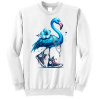 Retro Flamingo Chucks And Pearls Comma La Kamala Harris 2024 Sweatshirt