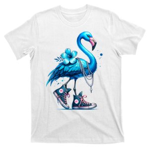 Retro Flamingo Chucks And Pearls Comma La Kamala Harris 2024 T-Shirt