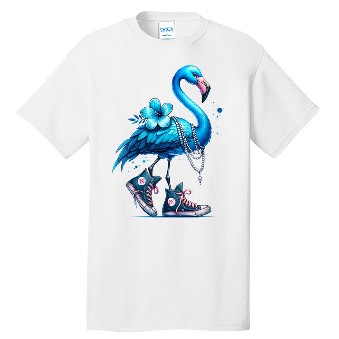 Retro Flamingo Chucks And Pearls Comma La Kamala Harris 2024 Tall T-Shirt