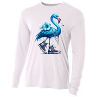 Retro Flamingo Chucks And Pearls Comma La Kamala Harris 2024 Cooling Performance Long Sleeve Crew