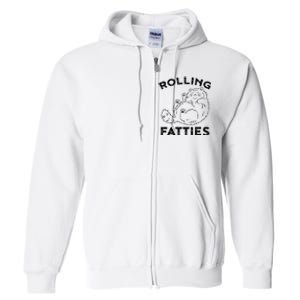 Rolling Fatties Ca Funny Cat Full Zip Hoodie