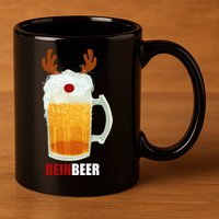 Reinbeer Funny Christmas Holiday Beer Lover 11oz C Handle Ceramic Mug