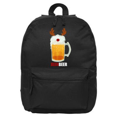 Reinbeer Funny Christmas Holiday Beer Lover 16 in Basic Backpack