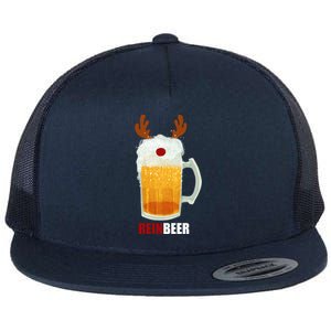 Reinbeer Funny Christmas Holiday Beer Lover Flat Bill Trucker Hat