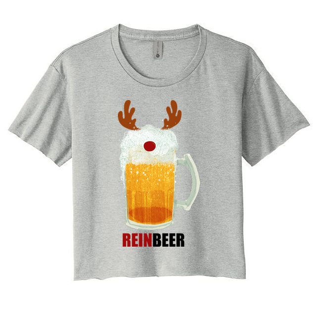 Reinbeer Funny Christmas Holiday Beer Lover Crop Top