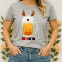 Reinbeer Funny Christmas Holiday Beer Lover Womens T-Shirt