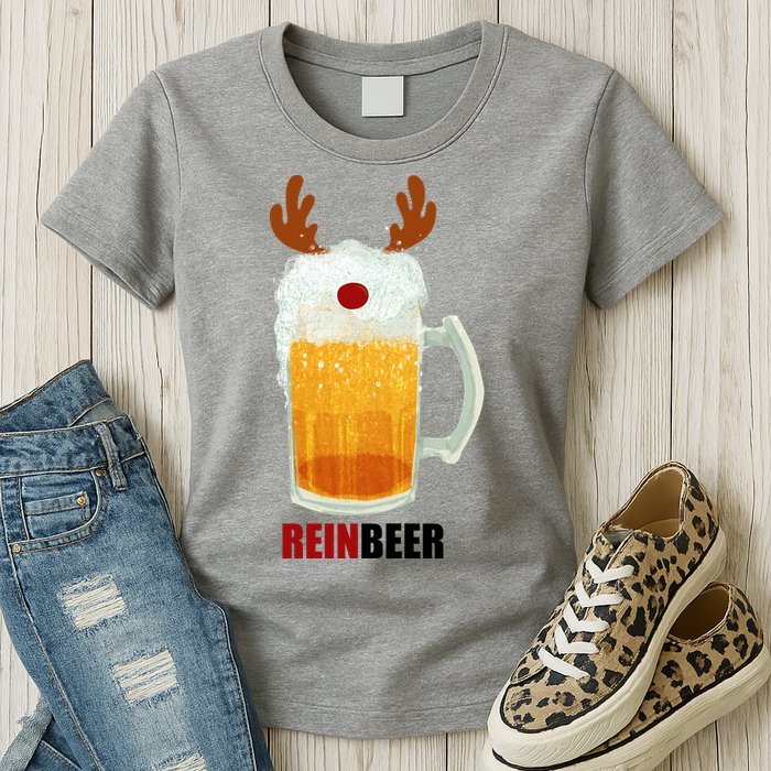 Reinbeer Funny Christmas Holiday Beer Lover Womens T-Shirt