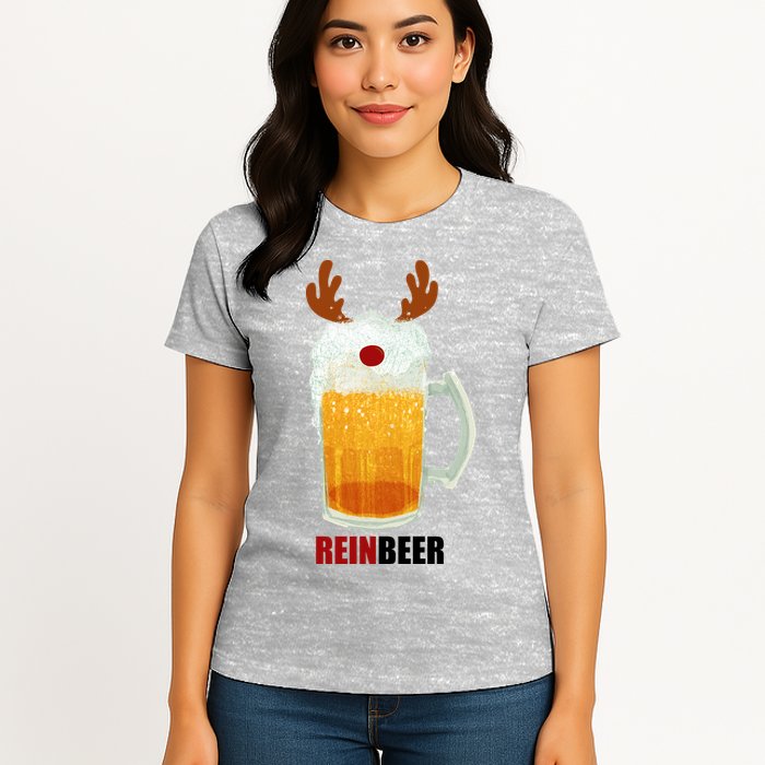 Reinbeer Funny Christmas Holiday Beer Lover Womens T-Shirt