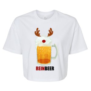 Reinbeer Funny Christmas Holiday Beer Lover Bella+Canvas Jersey Crop Tee