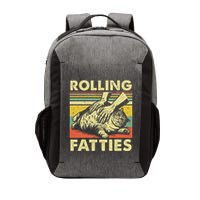 Rolling Fatties Cat Funny Fat Kitten Vector Backpack