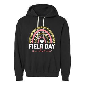 Rainbow Field Day Vibes Last Day of School Field Day Teacher Garment-Dyed Fleece Hoodie