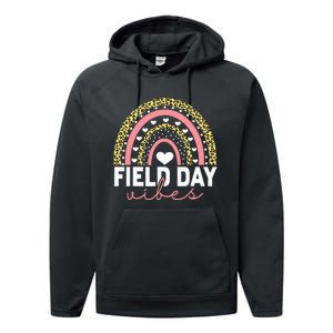 Rainbow Field Day Vibes Last Day of School Field Day Teacher Performance Fleece Hoodie