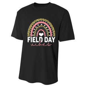 Rainbow Field Day Vibes Last Day of School Field Day Teacher Performance Sprint T-Shirt