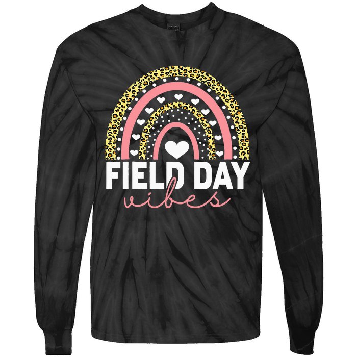 Rainbow Field Day Vibes Last Day of School Field Day Teacher Tie-Dye Long Sleeve Shirt