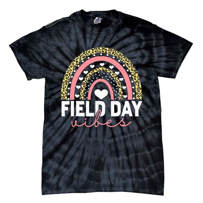 Rainbow Field Day Vibes Last Day of School Field Day Teacher Tie-Dye T-Shirt