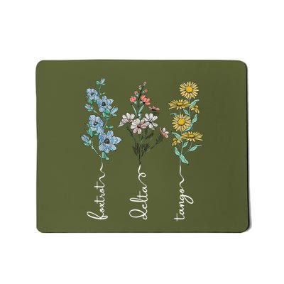 Retro Foxtrots Deltas Tangos Flower Mousepad
