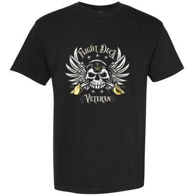 Retro Flight Deck Veteran Skull Naval Aviation Garment-Dyed Heavyweight T-Shirt