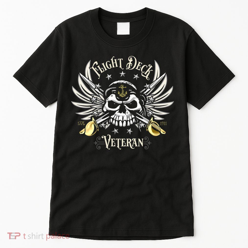 Retro Flight Deck Veteran Skull Naval Aviation Tall T-Shirt
