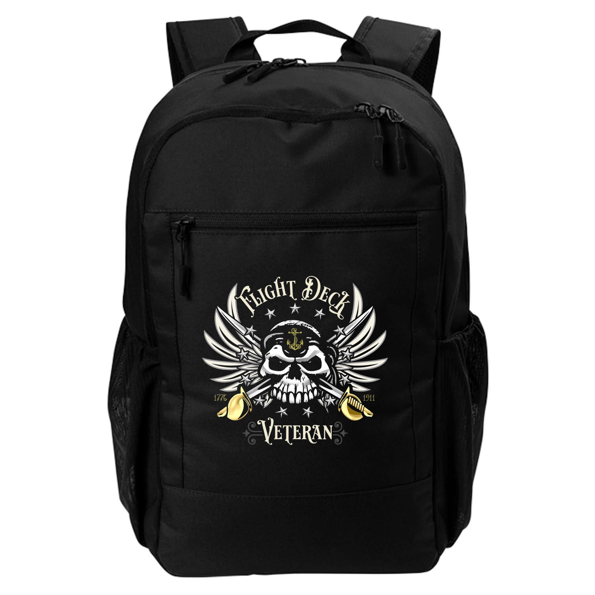 Retro Flight Deck Veteran Skull Naval Aviation Backpack