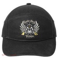 Retro Flight Deck Veteran Skull Naval Aviation 7-Panel Snapback Hat