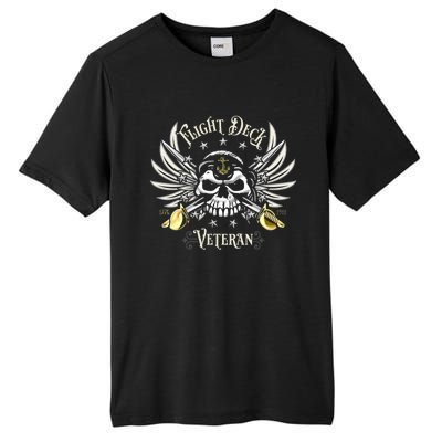 Retro Flight Deck Veteran Skull Naval Aviation Tall Fusion ChromaSoft Performance T-Shirt