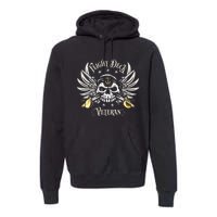 Retro Flight Deck Veteran Skull Naval Aviation Premium Hoodie