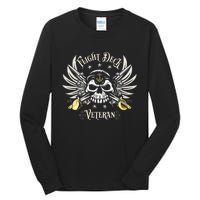 Retro Flight Deck Veteran Skull Naval Aviation Tall Long Sleeve T-Shirt