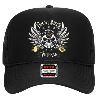 Retro Flight Deck Veteran Skull Naval Aviation Trucker Hat
