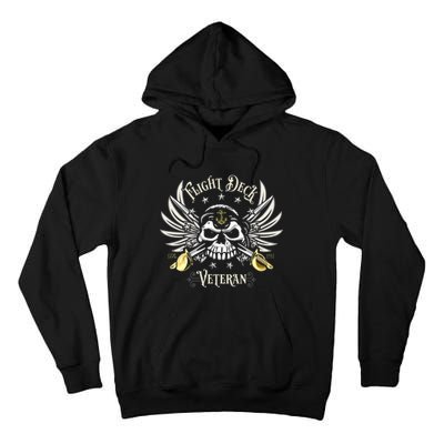 Retro Flight Deck Veteran Skull Naval Aviation Tall Hoodie