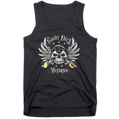 Retro Flight Deck Veteran Skull Naval Aviation Tank Top