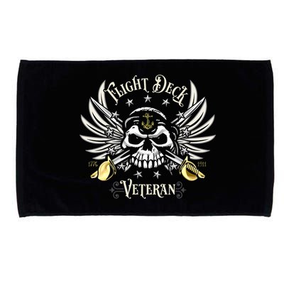 Retro Flight Deck Veteran Skull Naval Aviation Microfiber Hand Towel