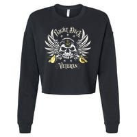 Retro Flight Deck Veteran Skull Naval Aviation Cropped Pullover Crew