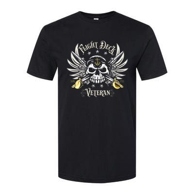 Retro Flight Deck Veteran Skull Naval Aviation Softstyle CVC T-Shirt