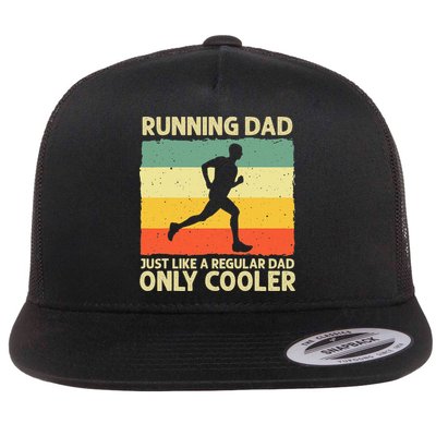 Running For Dad Marathon Runner Coach Marathoner Flatbill Hat