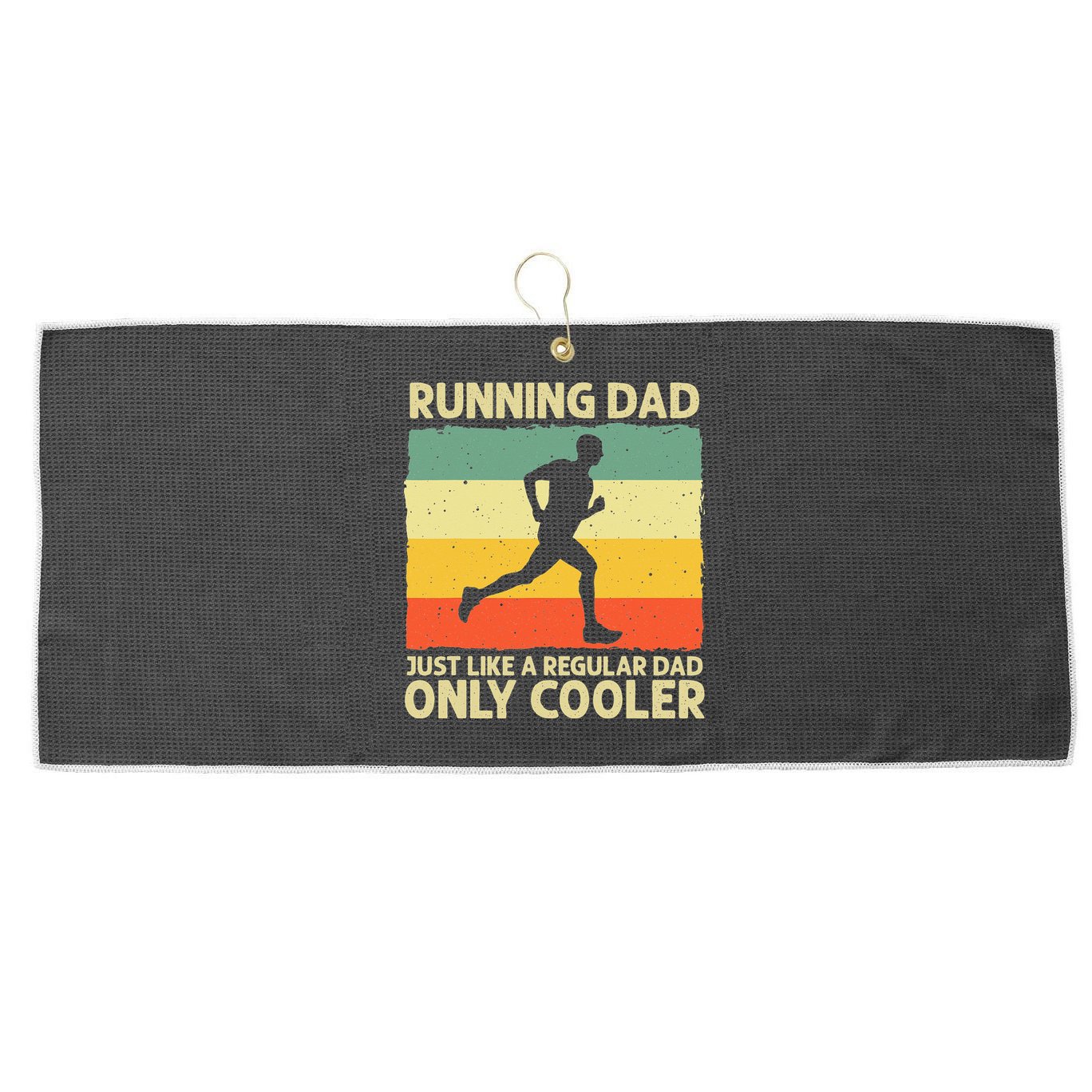Running For Dad Marathon Runner Coach Marathoner Large Microfiber Waffle Golf Towel