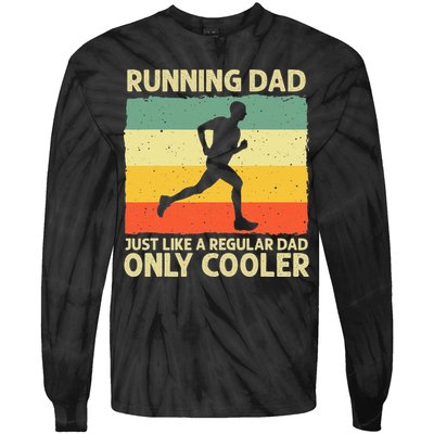 Running For Dad Marathon Runner Coach Marathoner Tie-Dye Long Sleeve Shirt