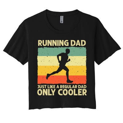 Running For Dad Marathon Runner Coach Marathoner Crop Top