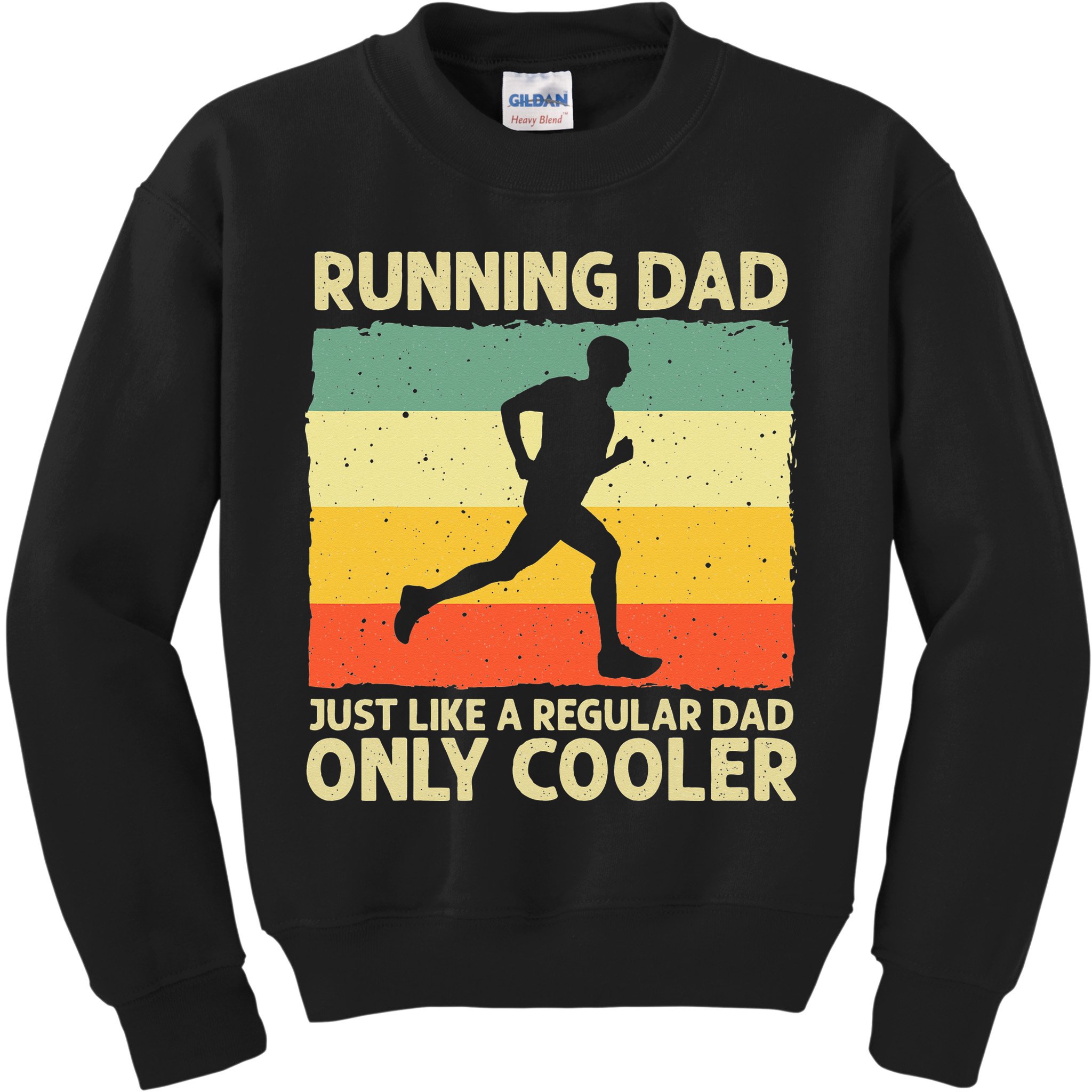Running For Dad Marathon Runner Coach Marathoner Kids Sweatshirt